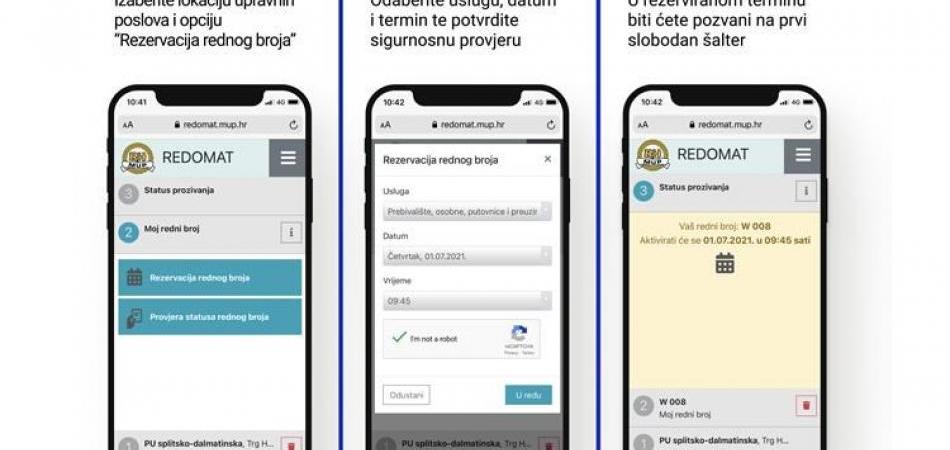 Od sada termin u policiji rezervirajte putem aplikacije redomat.mup.hr!