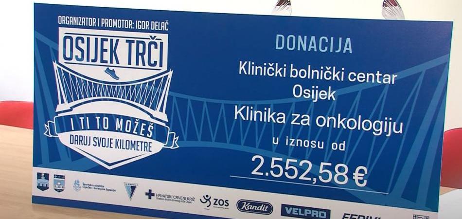 Dvije i pol tisuće eura Osječani prikupili za KBC na humanitarnoj trci za rođendan grada