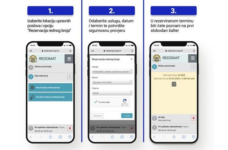Od sada termin u policiji rezervirajte putem aplikacije redomat.mup.hr!
