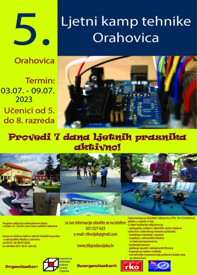 Prijave za Ljetni kamp tehnike Orahovica