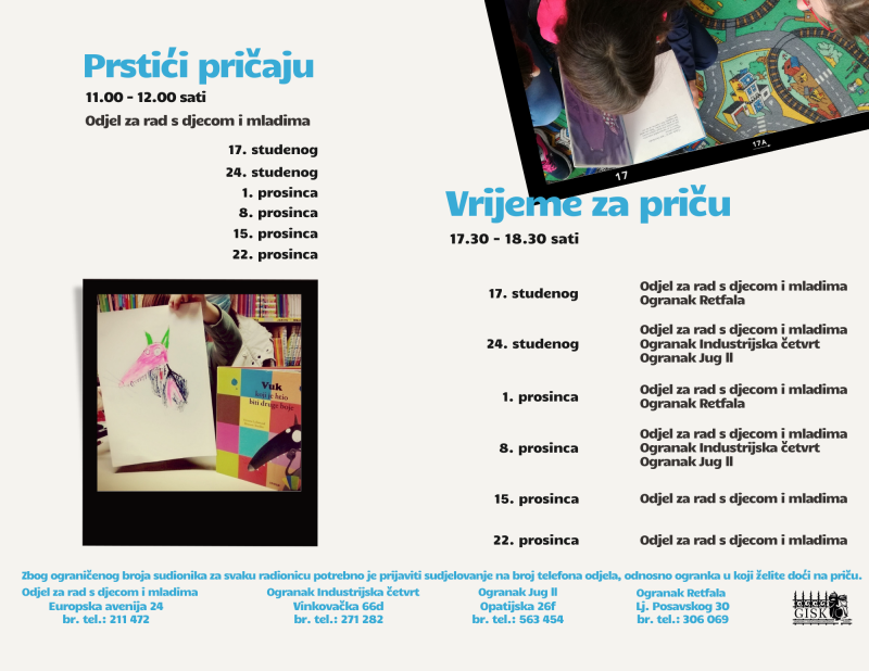 GISKO: Pričaonice tijekom studenog i prosinca