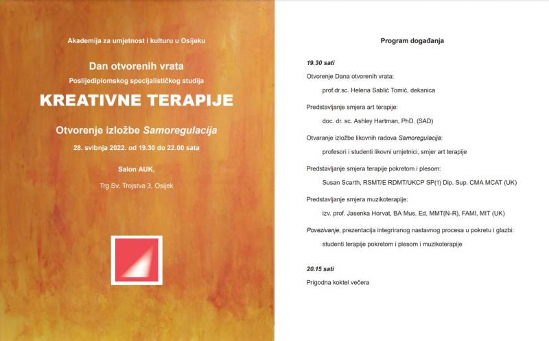 Dan otvorenih vrata Poslijediplomskog specijalističkog studija kreativne terapije