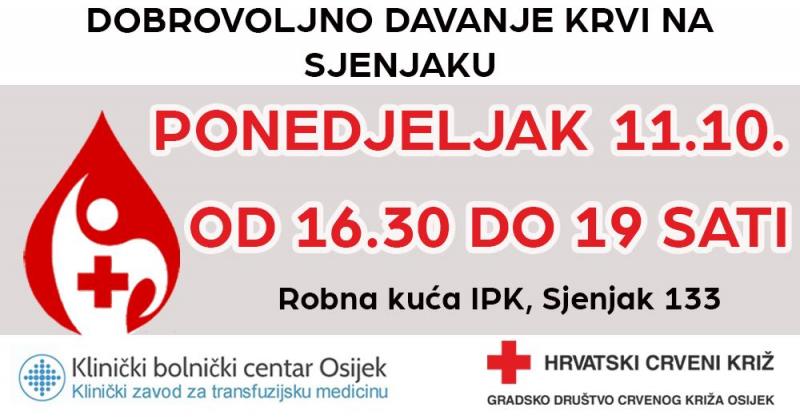 Akcija dobrovoljnog davanja krvi na Sjenjaku